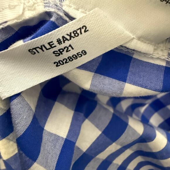 J. Crew Tiered Ruffle Sleeve Midi Dress Blue Gingham Size Medium AX872 - Picture 9 of 10